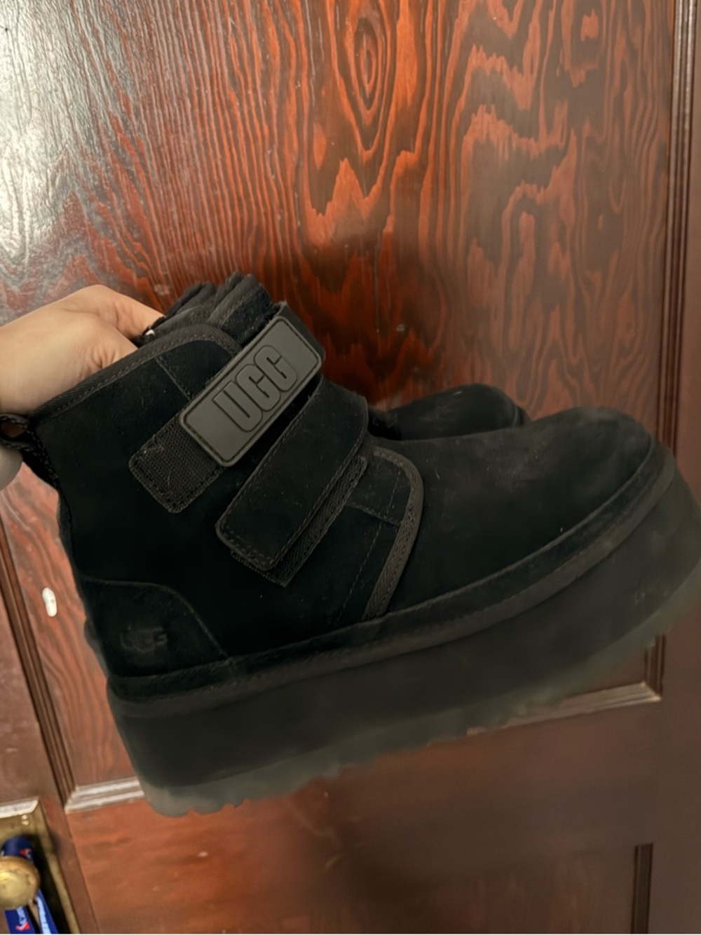 UGG Black Double-Strap Platform Boot